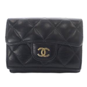 マトラッセ ラムスキン 三つ折り スモールフラップミニウォレット ココマーク