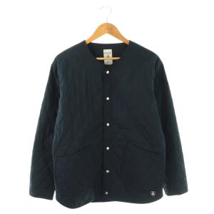 ノーカラーキルティングジャケット 4 ネイビー /DO OS