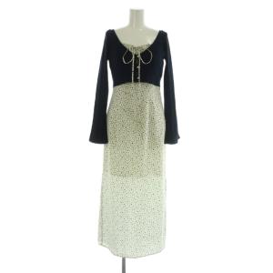 24AW ニットカーデセットキャミワンピース ロング ラメ 花柄 0 ネイビー ホワイト /MY OS