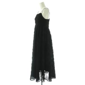 SNIDEL 23AW ボリュームキャミワンピース ロング 0 黒 /NR OS