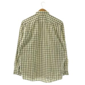 HERMES セリエボタン ボタンダウン チェック シャツ 16 41 アイボリー ブラック ホワイト