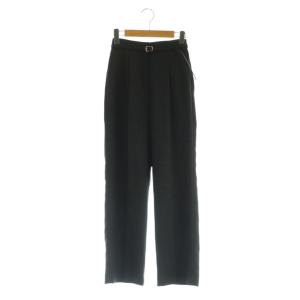 25SS シャークスキン ストレートテーパードパンツ ベルト付 XS ブラック /MY OS