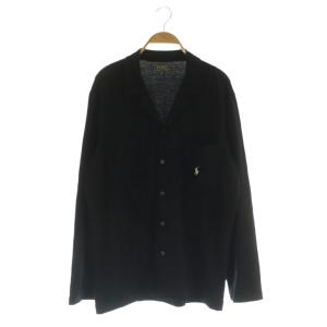 シャツジャケット スウェット ロゴ刺繍 M ブラック /MY OS