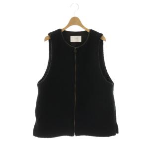 23AW ボアベスト ジップアップ ブラック /HK OS