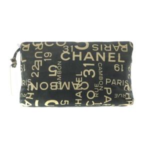 ポーチ バイシーライン 黒 ブラック ロゴ柄 /RI OS OH