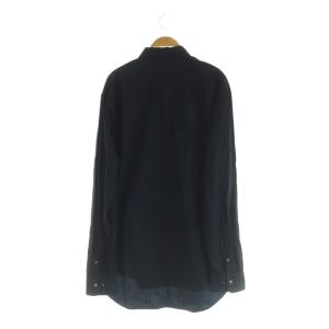 JIL SANDER 長袖シャツ 比翼ボタン コットン 40 ネイビー /MY OS