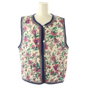 23SS HOLI VEST ベスト キルティング フラワープリント FO 紺 マルチカラー /CX OS