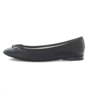 Repetto Cendrillon バレエシューズ パンプス フラット リボンモチーフ レザー 36.5 ブラック /YO24