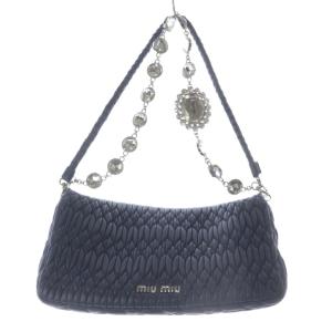 miumiu マテラッセ クリスタル ショルダーバッグ ブルー