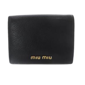 二つ折り財布 コンパクトウォレット ロゴ 黒 ブラック /SR