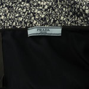 PRADA ツイード ミニスカート 台形 40 ネイビー /MY OS