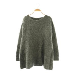 24AW BOAT NECK SHAGGY KNIT ONEPIECE ワンピース ミニ丈 長袖 1 グレー
