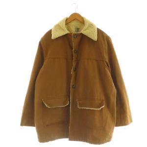 70s ボアダックコート 46 ブラウンベージュ アイボリー /DO OS