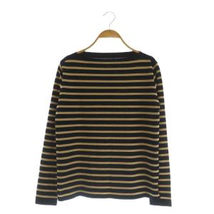 25SS SEATTLE度詰めボーダーボートネックニット カットソー 長袖 ベージュ ブラック /MY