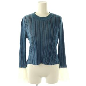 Ribbed Knit Top With Laced Cuff ニット カットソー プルオーバー リブ