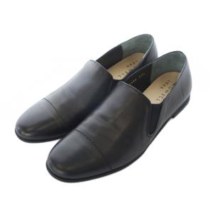 idea スリッポン シューズ レザー 22.5cm 黒 ブラック /RI OS