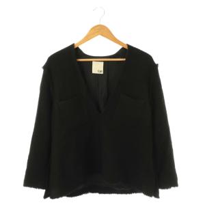 N.Jam ツイードプルオーバー ブラウス ブラック /DF OS