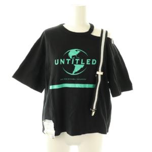 カットアウトTシャツ カットソー 36 ブラック グリーン /ES OS