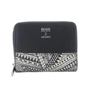 × マイセン Meissen コインケース 小銭入れ ウォレット カードケース 小型 黒 ブラック 白