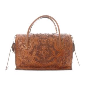 CARVING TRIBES Maestra マエストラ M ダークブラウン トートバッグ ハンド レザー 型押し 草花 手彫り /RI