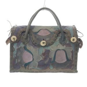 マエストラ M トートバッグ ハンドバッグ 総柄 青 ブルー /SR