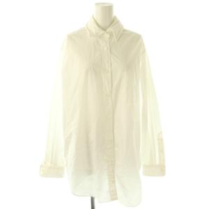 襟ワイヤーL/Sシャツ 長袖 ホワイト /ES OS