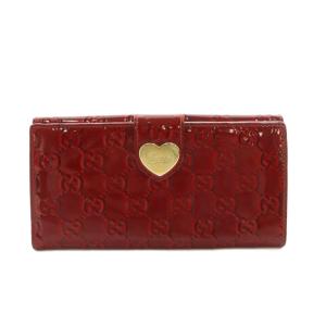 パテントレザー ラブリーハート 長財布 ロゴ エナメル 赤 レッド /AQ OS OH