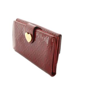 GUCCI パテントレザー ラブリーハート 長財布 ロゴ エナメル 赤 レッド /AQ OS OH