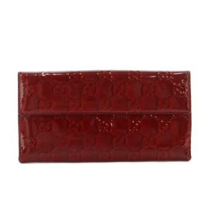 GUCCI パテントレザー ラブリーハート 長財布 ロゴ エナメル 赤 レッド /AQ OS OH