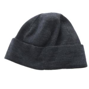 MONCLER 帽子 ニット帽 ニットキャップ ロゴ ワッペン グレー /YO3