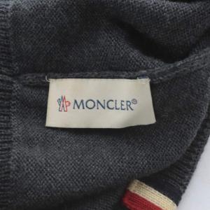 MONCLER 帽子 ニット帽 ニットキャップ ロゴ ワッペン グレー /YO3