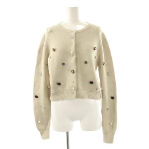 23AW TWINKLE BIJOU SHORT KNIT TOP カーディガン S ベージュ /DO