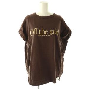 × アメリカーナ AMERICANA 25SS Tシャツ カットソー ロゴ ブラウン ライトベージュ /DO