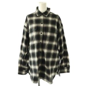 チェックルーズネルシャツ 長袖 ブラック ホワイト ブラウン /ES OS SH