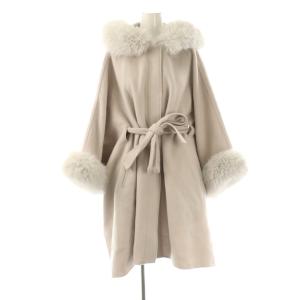 24AW ファーポンチョコート F ライトグレー