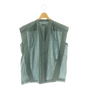 タックギャザーノースリーブブラウス シャツ 38 グレー /DF OS