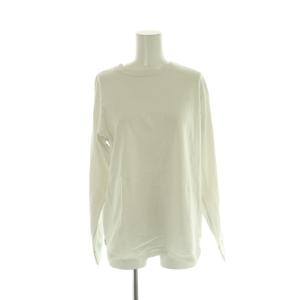 コットン天竺クルーネックロングスリーブ Tシャツ 白 ホワイト 無地 /AG OS