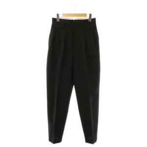 コットンモヘアウールタックテーパードパンツ 38 ブラック /DO OS