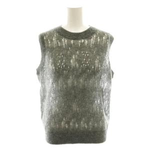 クラッシュモヘアウールニットニットベスト プルオーバー グレー /CX OS