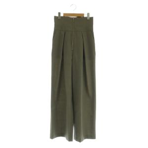 25AW ハイウエスト フロントジップ タックパンツ ワイド 36 グレージュ /MY OS