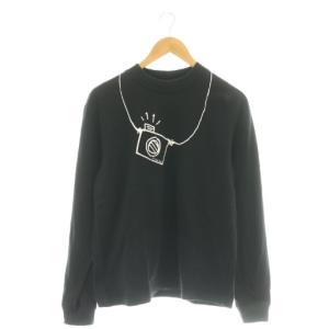 モックネック 長袖カットソー M ブラック /DF OS