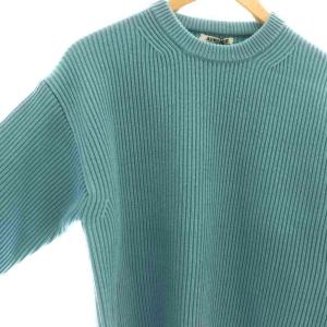 AURALEE SUPERFINE WOOL RIB KNIT BIG P/O ニット セーター 0 ブルー /DF OS