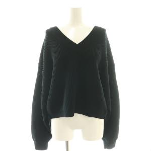 23SS Design Sleeve Cropped プルオーバー ニット セーター ブラック /CX