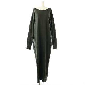 Volume Sleeve Jersey Onepiece ワンピース ロング 長袖 チャコールグレー