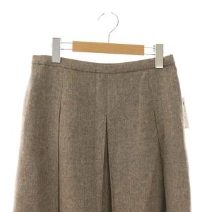 HUMAN WOMAN 25AW ヘリンボーンツィードタックスカート ロング L グレージュ /HK OS