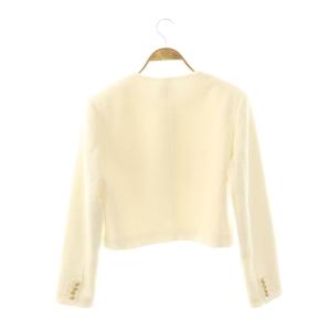 Spick&Span 25SS ループヤーンツイードジャケット ノーカラー 36 オフホワイト /ES OS