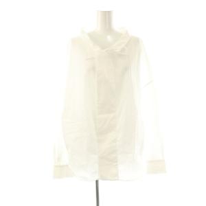 ファインコットンブロード ギャザーカラーブラウス 長袖 36 ホワイト /HK OS SH