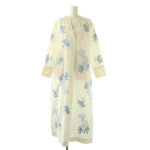 24AW Cotton Linen Plants Embroidery Dress ワンピース