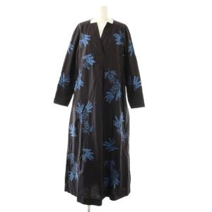 24AW Cotton Linen Plants Embroidery Dress ワンピース