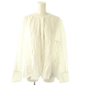 25SS Cotton Poplin Wave Tuck Blouse ブラウス 長袖 ホワイト /HK